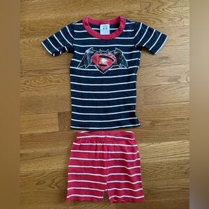 Hanna Andersson Navy & Red Striped Superhero Pajama Set